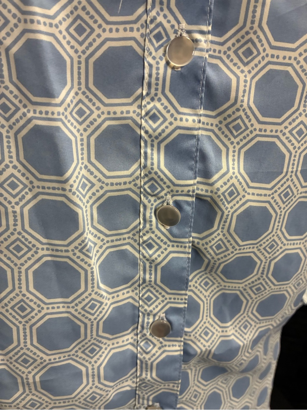 Ruby Rd. Light Blue Geometric Button-Front Blouse - Picture 3 of 9